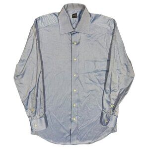IKE BEHAR New York Dress Shirt 42 16 1/2 Large Blue